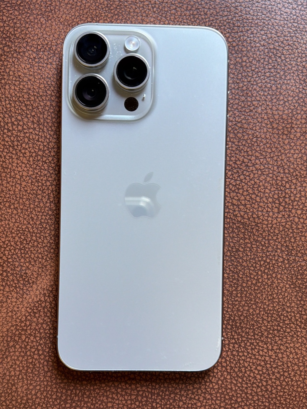 Apple iPhone 15 Pro Max White/Silver Rear with Triple Lens Camera